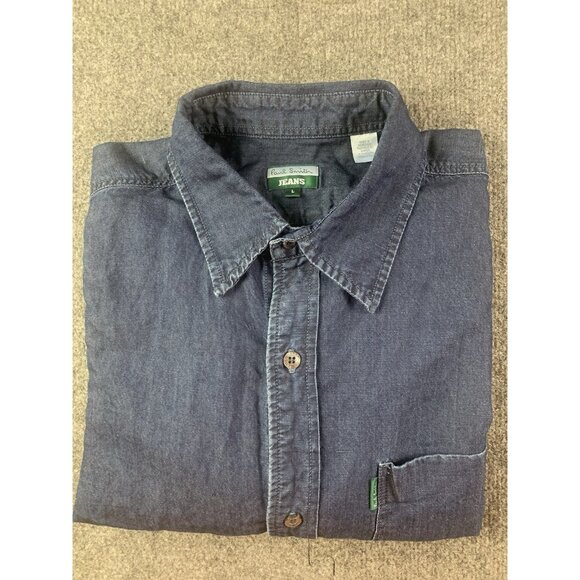 Paul Smith Jeans Mens 100% Cotton Long Sleeve Button Up Shirt Size M Blue - Picture 1 of 10